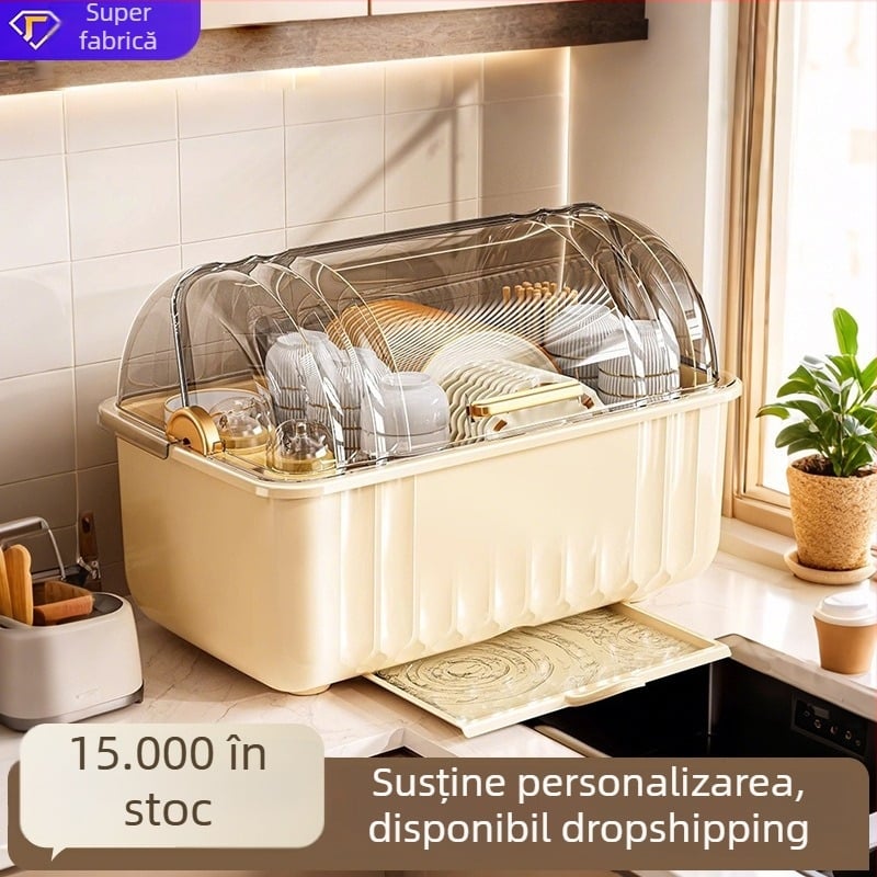 Raft de scurgere pentru vase; din plastic; montaj pe blat; potrivit pentru farfurii și boluri; stil modern minimalist