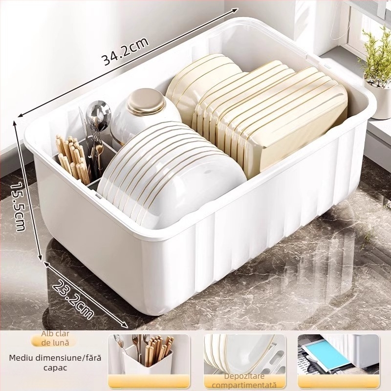 Raft de scurgere pentru vase; din plastic; montaj pe blat; potrivit pentru farfurii și boluri; stil modern minimalist