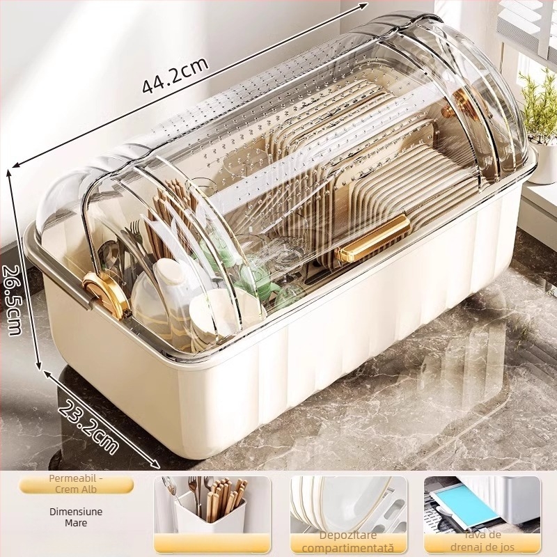 Raft de scurgere pentru vase; din plastic; montaj pe blat; potrivit pentru farfurii și boluri; stil modern minimalist