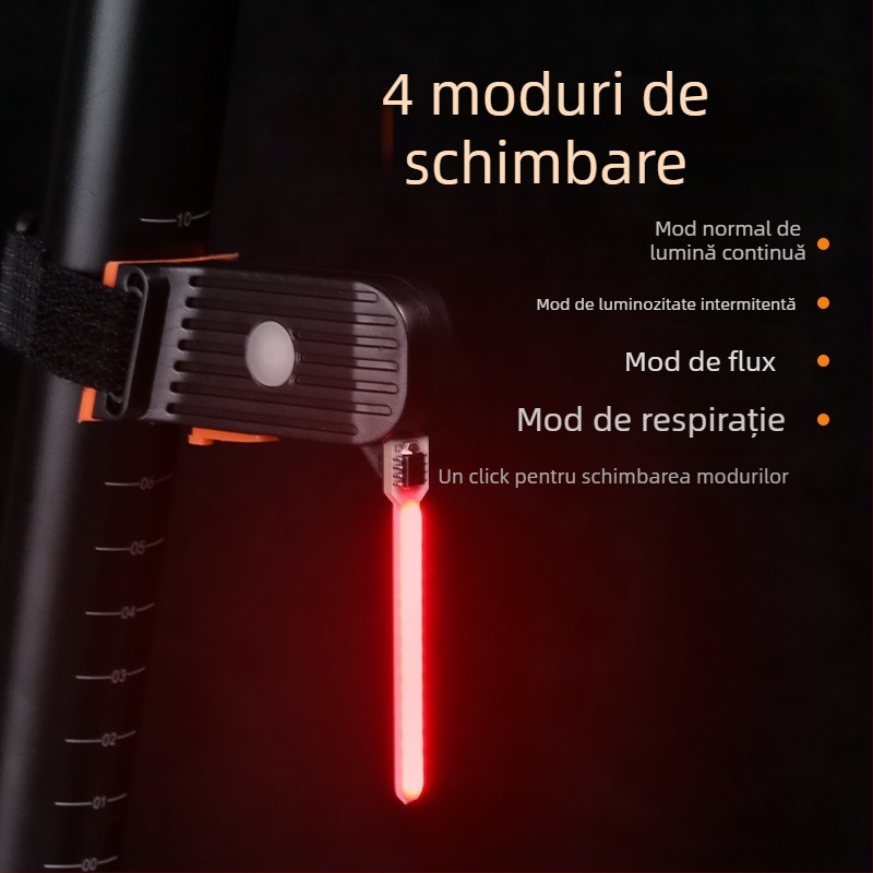 Lumina spate pentru bicicletă pentru ciclism nocturn, indicator de siguranță, luminozitate ridicată pentru MTB, personalizabil