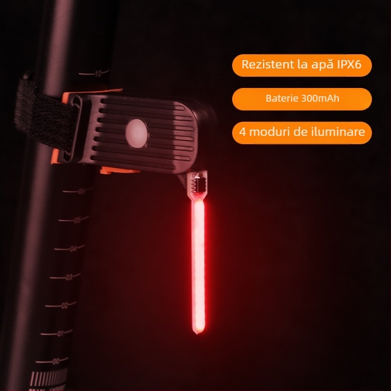 Lumina spate pentru bicicletă pentru ciclism nocturn, indicator de siguranță, luminozitate ridicată pentru MTB, personalizabil