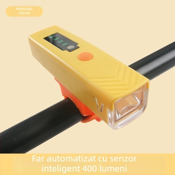 Lumină pentru bicicletă reîncărcabilă, luminozitate înaltă, senzor inteligent, pentru plimbări de noapte pe biciclete de munte și de oraș