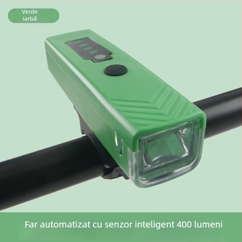 Lumină pentru bicicletă reîncărcabilă, luminozitate înaltă, senzor inteligent, pentru plimbări de noapte pe biciclete de munte și de oraș