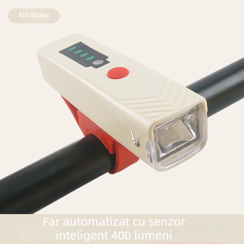 Lumină pentru bicicletă reîncărcabilă, luminozitate înaltă, senzor inteligent, pentru plimbări de noapte pe biciclete de munte și de oraș