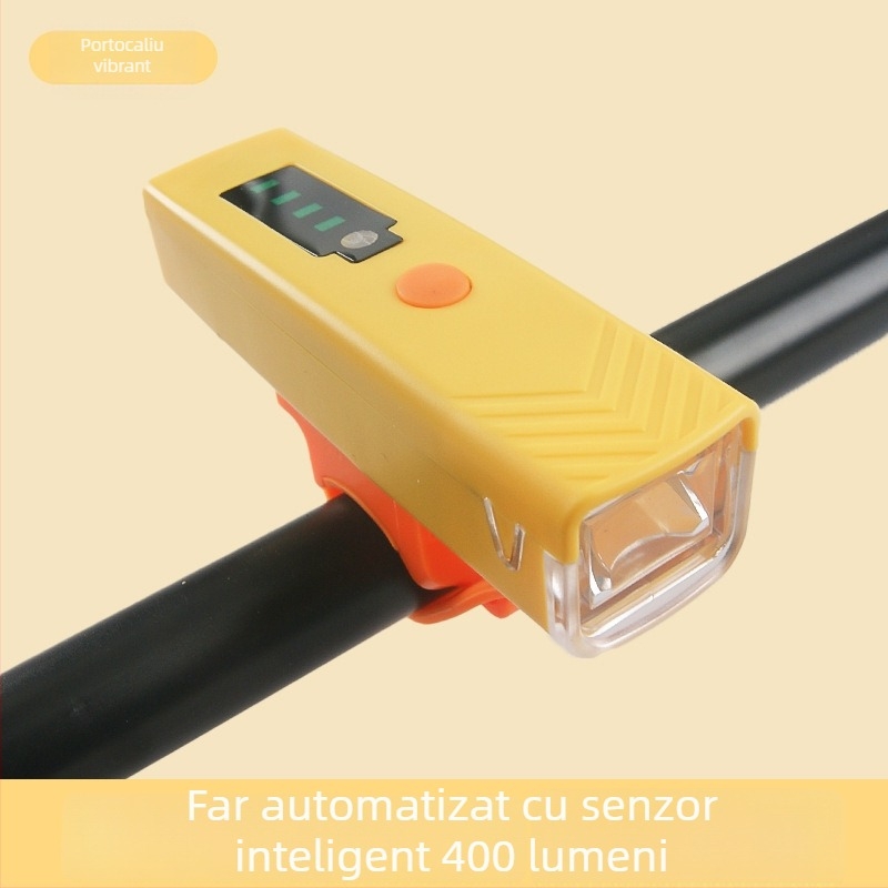 Lumină pentru bicicletă reîncărcabilă, luminozitate înaltă, senzor inteligent, pentru plimbări de noapte pe biciclete de munte și de oraș