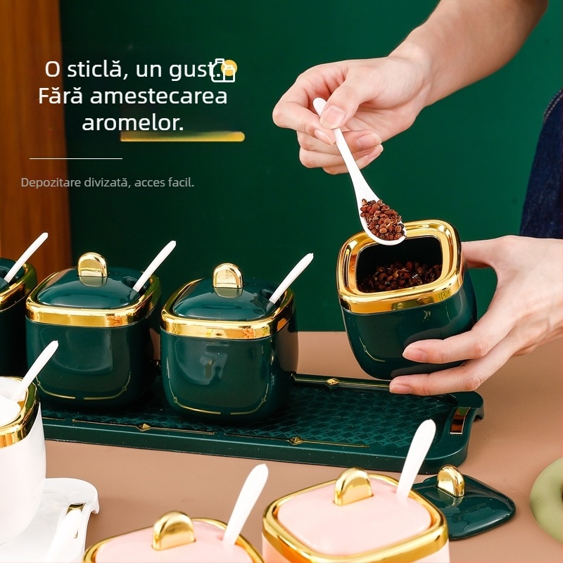 Recipient pentru condimente din PP, pentru condimente solide, stil Light Luxury, imprimare logo și personalizare