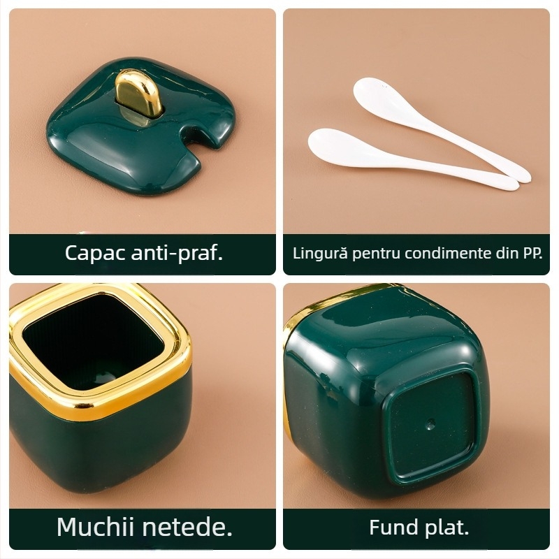 Recipient pentru condimente din PP, pentru condimente solide, stil Light Luxury, imprimare logo și personalizare