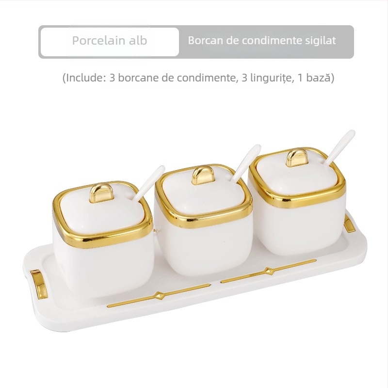 Recipient pentru condimente din PP, pentru condimente solide, stil Light Luxury, imprimare logo și personalizare