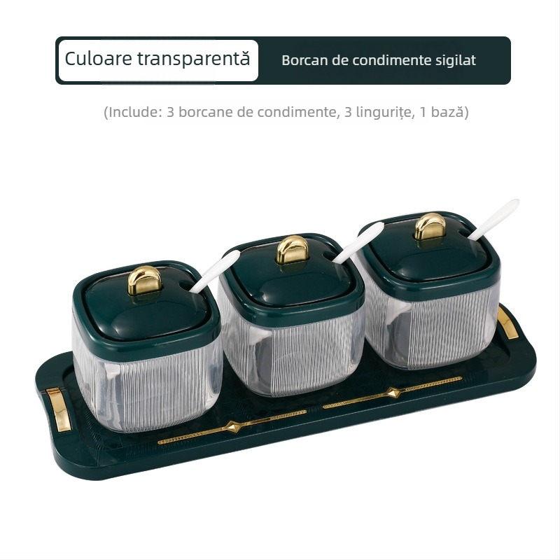 Recipient pentru condimente din PP, pentru condimente solide, stil Light Luxury, imprimare logo și personalizare