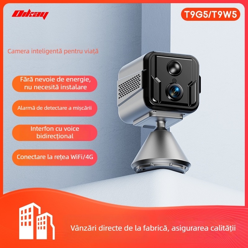 Cameră IP 4G/WiFi cu viziune de noapte pentru exterior, iluminare minimă 0.001 lux, -5 până la 50°C, alimentare 5V, interior/exterior