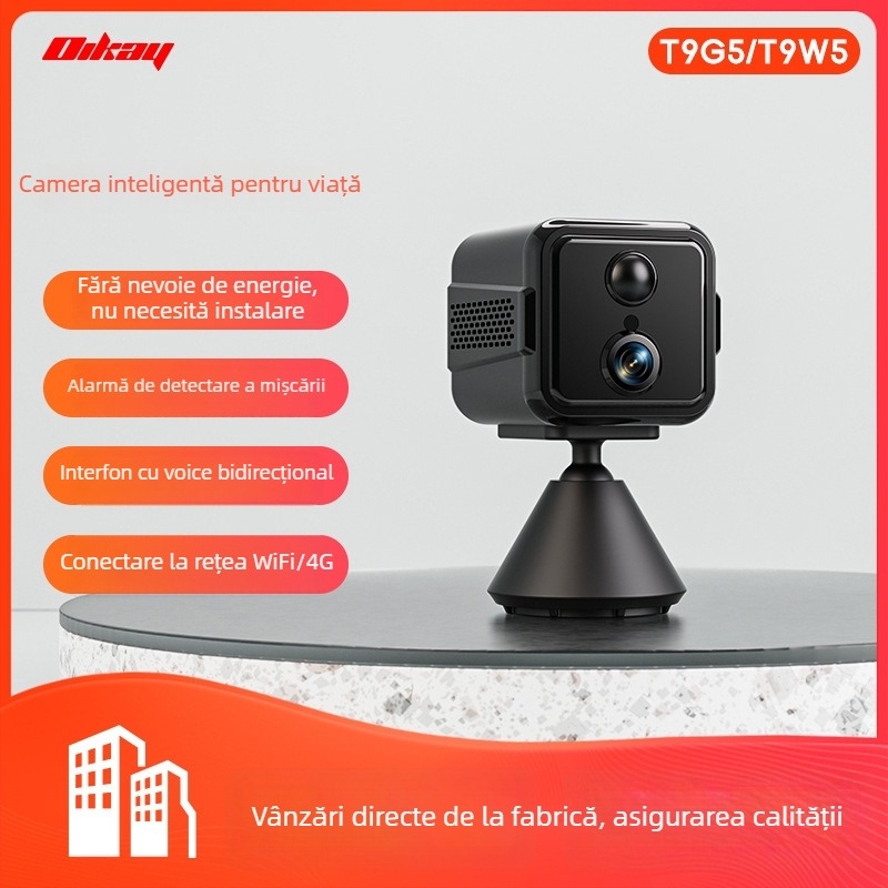 Cameră IP 4G/WiFi cu viziune de noapte pentru exterior, iluminare minimă 0.001 lux, -5 până la 50°C, alimentare 5V, interior/exterior