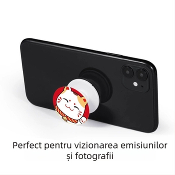 Suport pentru telefon cu airbag – telescopic, anti-cadere, pe birou cu adeziv, inel desen animat (Tip: Snap-on; Model: Mobile phone airbag holder; Material: Acrylic; Mărci compatibile: Apple, Google, Huawei, Xiaomi; Model compatibil: 16promax)