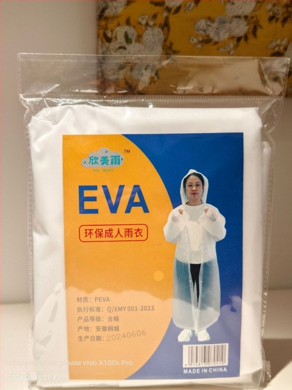 Poncho de ploaie din EVA, dintr-o singură bucată, pentru adulți, gros, potrivit pentru drumeții și călătorii