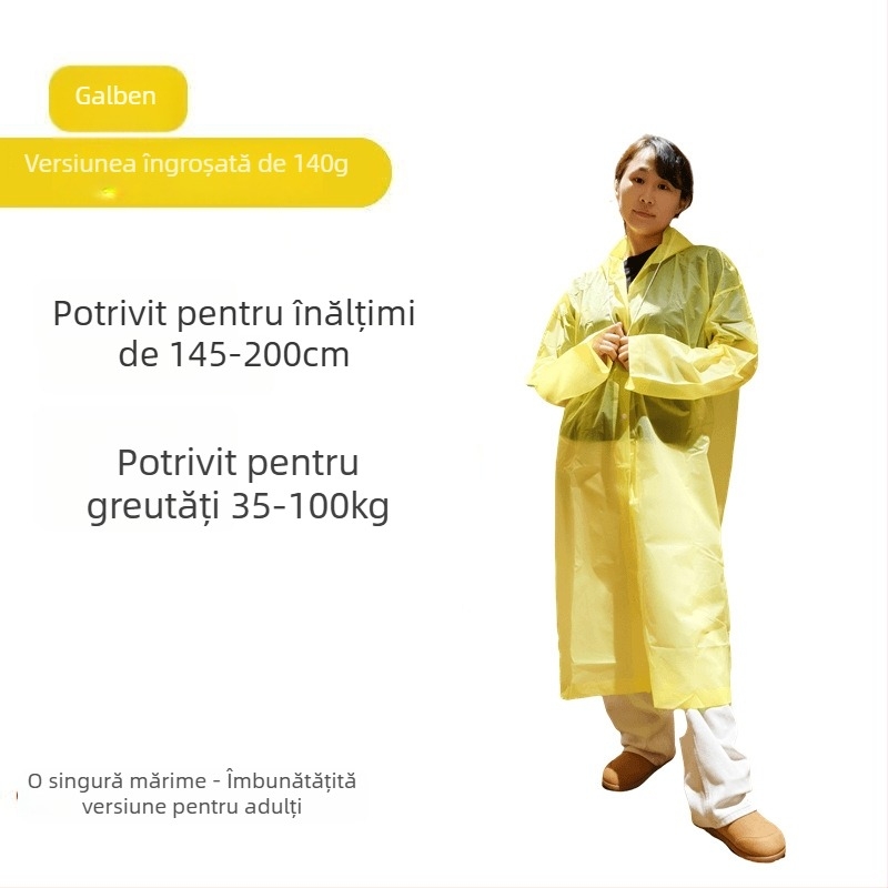 Poncho de ploaie din EVA, dintr-o singură bucată, pentru adulți, gros, potrivit pentru drumeții și călătorii