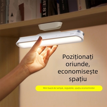 Lampă de birou cu iluminare magnetică, reglaj continuu al luminozității, reîncărcabilă, portabilă și reglabilă pentru citit (LED)
