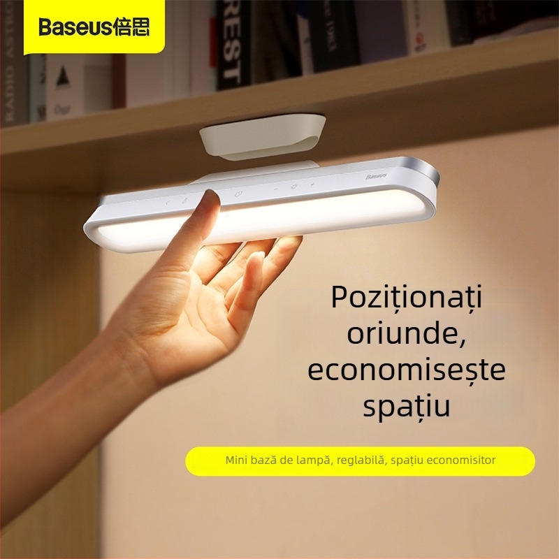 Lampă de birou cu iluminare magnetică, reglaj continuu al luminozității, reîncărcabilă, portabilă și reglabilă pentru citit (LED)