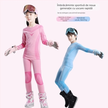Phibee set de bază pentru copii pentru schi: uscare rapidă, absorbție a umezelii, poliester, culoare solidă, unisex