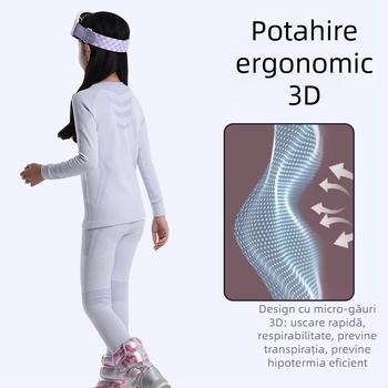 Phibee set de bază pentru copii pentru schi: uscare rapidă, absorbție a umezelii, poliester, culoare solidă, unisex
