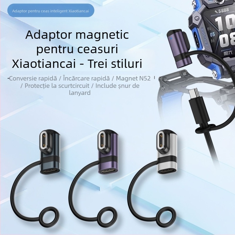 Adaptor magnetic Type-C pentru ceas Little Genius Z9 către Z7A, cu șnur