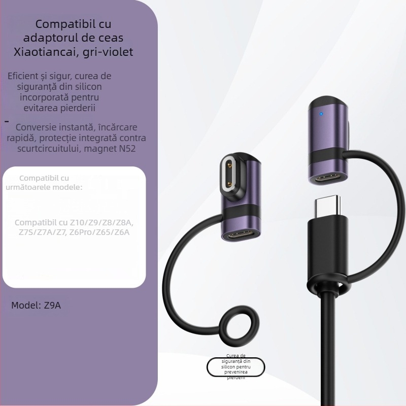 Adaptor magnetic Type-C pentru ceas Little Genius Z9 către Z7A, cu șnur