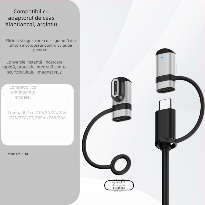 Adaptor magnetic Type-C pentru ceas Little Genius Z9 către Z7A, cu șnur