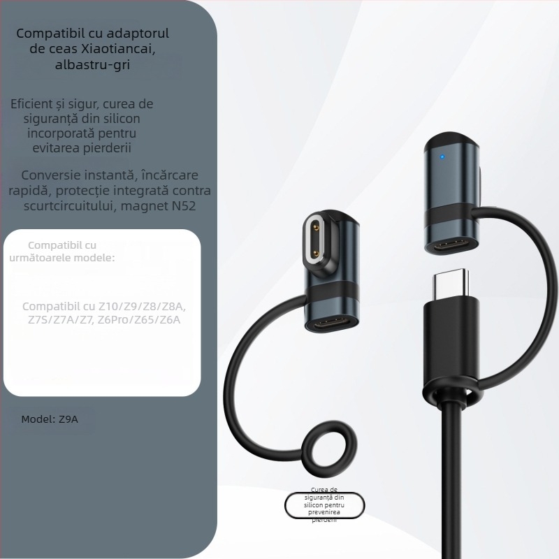 Adaptor magnetic Type-C pentru ceas Little Genius Z9 către Z7A, cu șnur