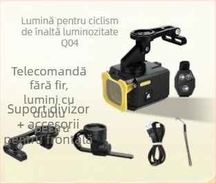 Lumină pentru bicicletă pentru noapte, cu fascicul înalt/joasă, baterie de 3600mAh, telecomandă Bluetooth fără fir, montaj suspendat