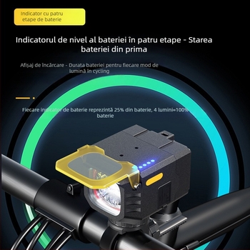 Lumină pentru bicicletă pentru noapte, cu fascicul înalt/joasă, baterie de 3600mAh, telecomandă Bluetooth fără fir, montaj suspendat
