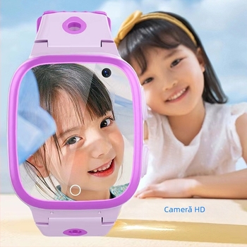 Ceas inteligent pentru copii cu conectivitate 4G/5G (ecran AMOLED; curea din silicon; rezistent la apă; autonomie până la 7 zile)