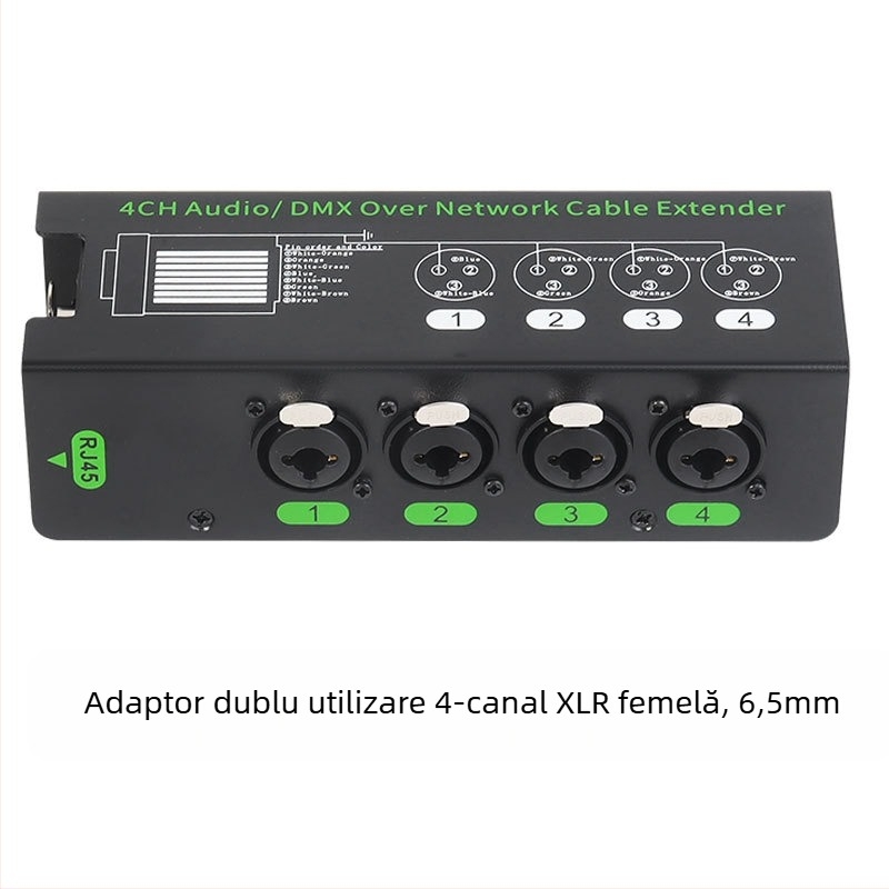 DMX512 hub cu 4 canale pentru extindere a liniei audio, model PXDMX5126.5, lungime linie 200