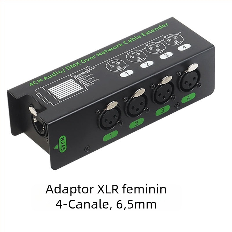 DMX512 hub cu 4 canale pentru extindere a liniei audio, model PXDMX5126.5, lungime linie 200