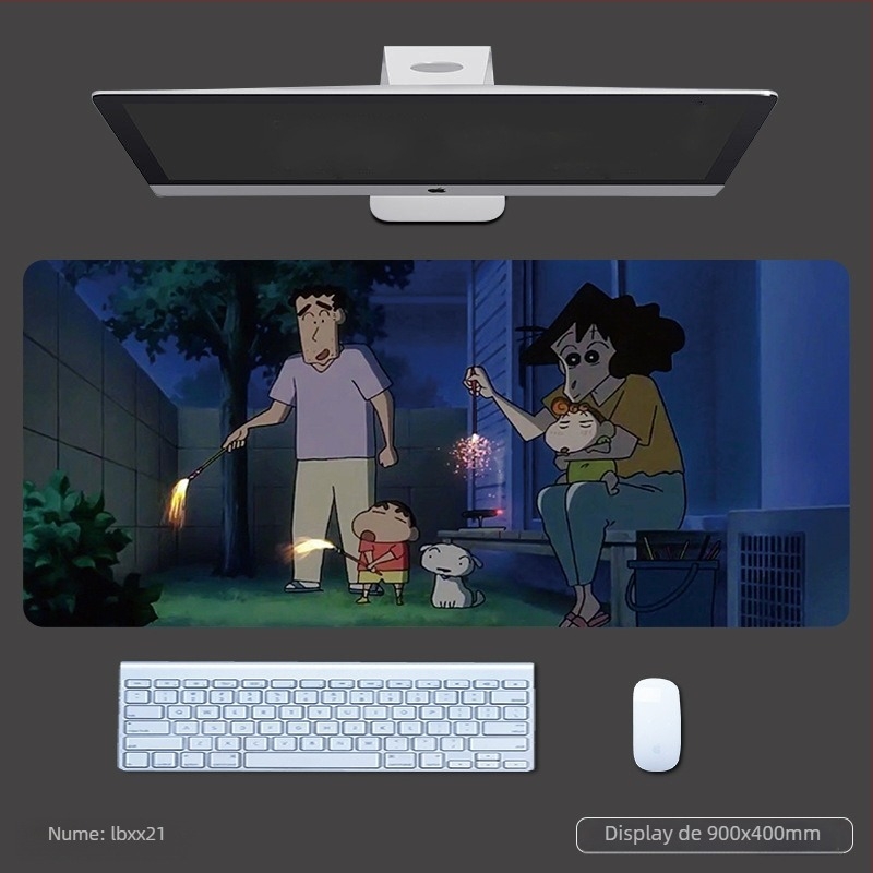 Padă de mouse cu suport pentru încheietură, covoraș de gaming gros pentru birou, stil desen animat, antiderapant din material textil-rubber, imprimare logo OEM