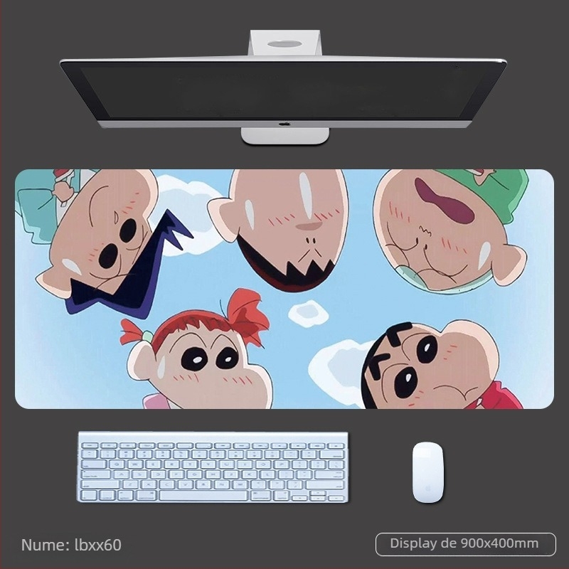 Padă de mouse cu suport pentru încheietură, covoraș de gaming gros pentru birou, stil desen animat, antiderapant din material textil-rubber, imprimare logo OEM