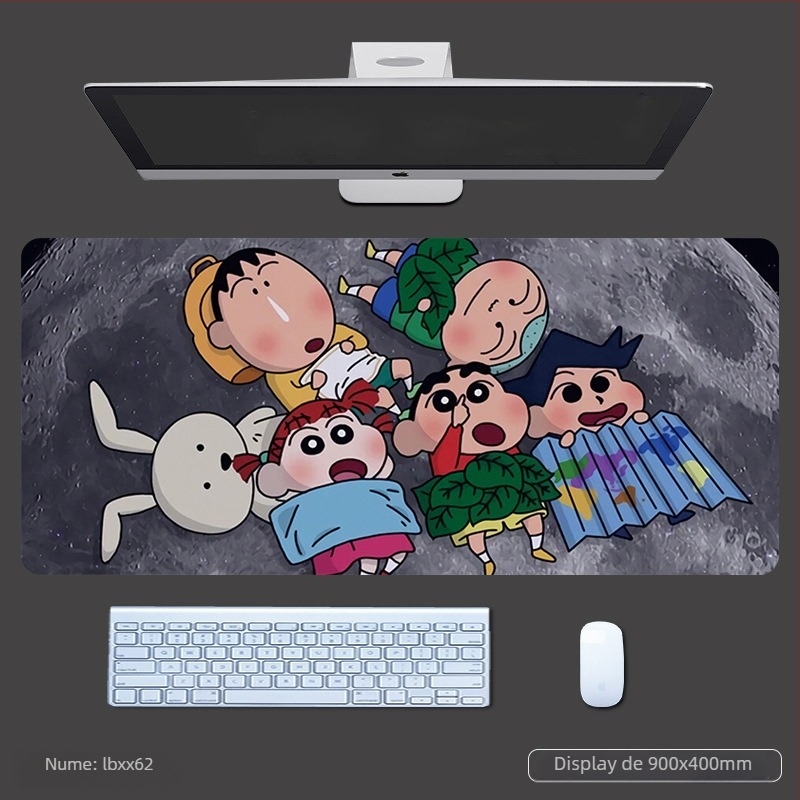 Padă de mouse cu suport pentru încheietură, covoraș de gaming gros pentru birou, stil desen animat, antiderapant din material textil-rubber, imprimare logo OEM