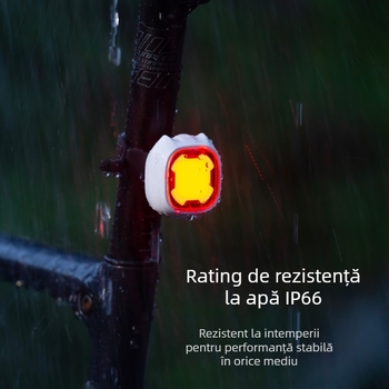 Lumină spate inteligentă pentru bicicletă cu senzor și semnal de frânare - Wind&Moon; Material TPU+PC; Importat: Nu; Fără procesare sau personalizare