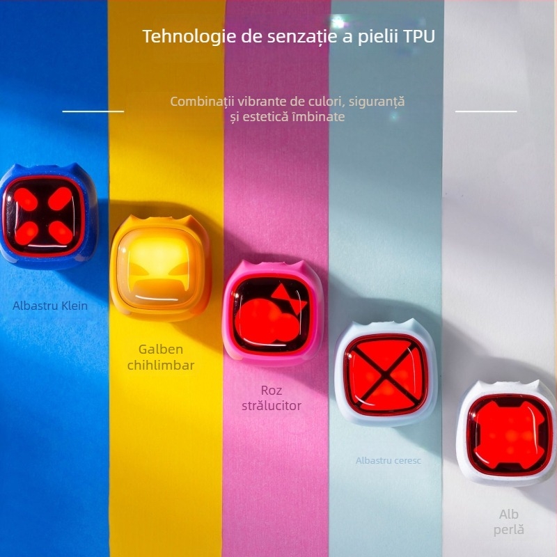 Lumină spate inteligentă pentru bicicletă cu senzor și semnal de frânare - Wind&Moon; Material TPU+PC; Importat: Nu; Fără procesare sau personalizare