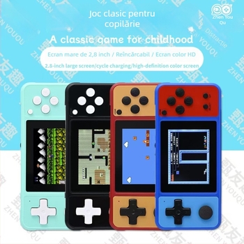 Consolă portabilă retro pentru jocuri, sistem de operare pe 8 biți, memorie 1GB, interfață USB, 720p ieșire, software original
