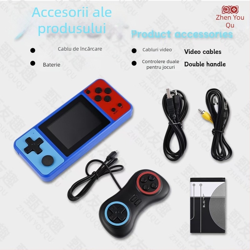 Consolă portabilă retro pentru jocuri, sistem de operare pe 8 biți, memorie 1GB, interfață USB, 720p ieșire, software original