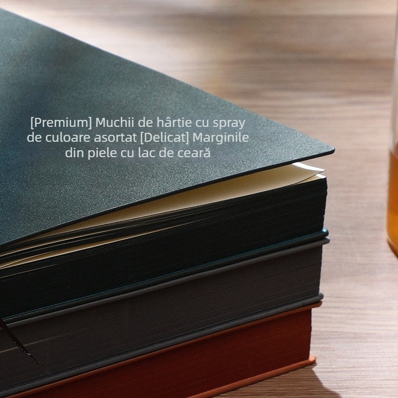 Jurnal de evidență cu copertă din piele ecologică, legare cu adeziv, hârtie Forest, 100 g/m²