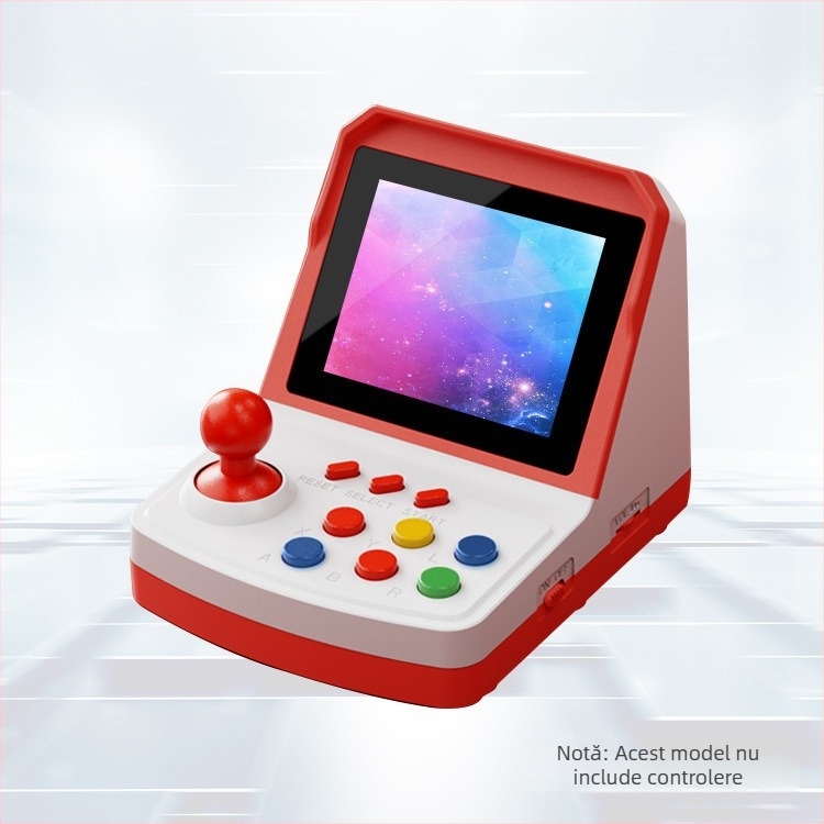 Powkiddy A6Plus Consolă portabilă de jocuri, design nostalgic, ecran încorporat, 256 MB RAM, sistem de emulare, suport pentru doi jucători