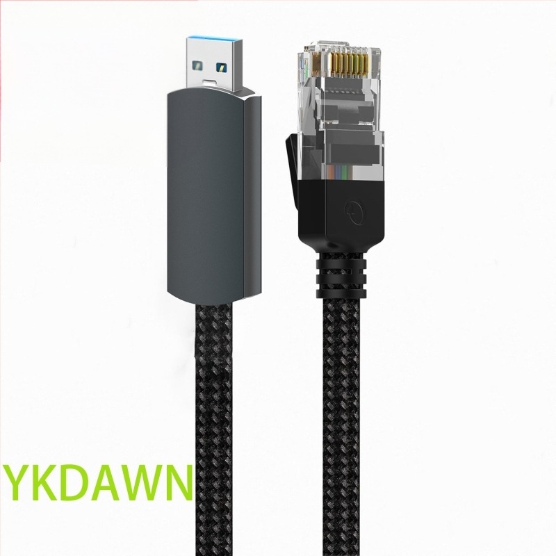 Cablu de rețea USB 3.0 la RJ45 cu carcasă din aliaj de aluminiu și cablu OFC împletit, Gigabit Ethernet (10/100/1000 Mbps), lungimi 2/5/10 m, compatibil cu orice sistem