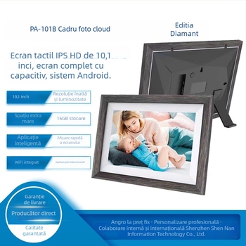 OIOT PA-101B Ramă foto digitală wireless cu afișaj 1280x800, 32 GB memorie, suport card TF, album foto în cloud prin Wi‑Fi, redare video