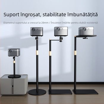 Suport pentru proiector Cine pentru uz casnic — montaj pe perete sau pe podea, cu stâlp ascuns și tavă de birou, compatibil cu XGIMI, Dangbei și JmGO
