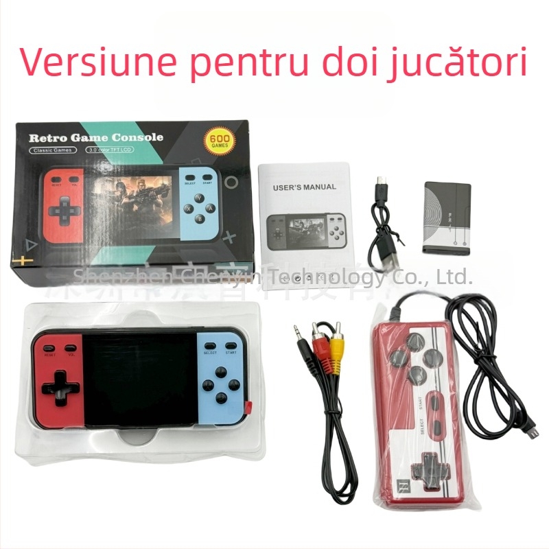 Consolă portabilă cu 600-in-1, aventură puzzle retro, model Q8, memorie încorporată, software original de joc, ieșire AV