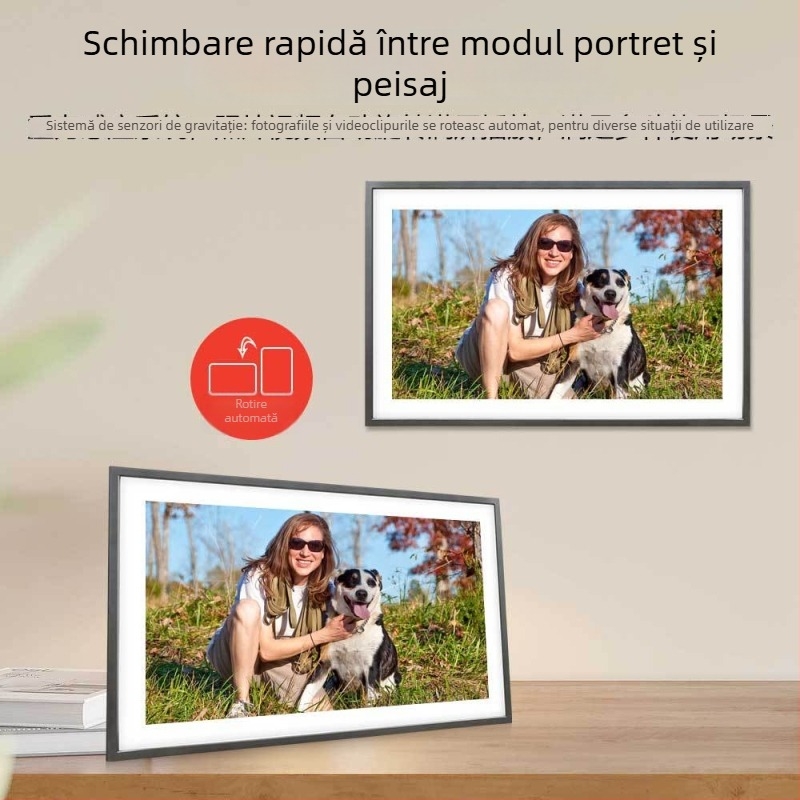 Frameo/Uhale cadru digital cu Wi‑Fi Cloud, stocare 32GB, suport SD/USB, ecran Full HD 1920×1080, transfer wireless de fotografii/video prin aplicație mobilă, redare video