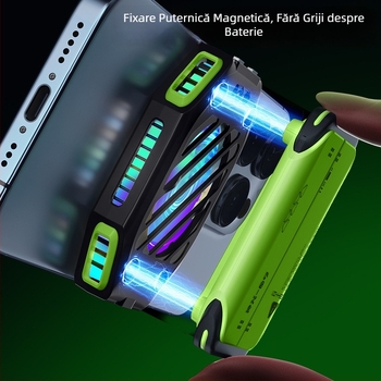 Radiator de răcire pentru telefon cu baterie magnetică detașabilă, overclocking în 7 trepte, 18W Type-C, model X111