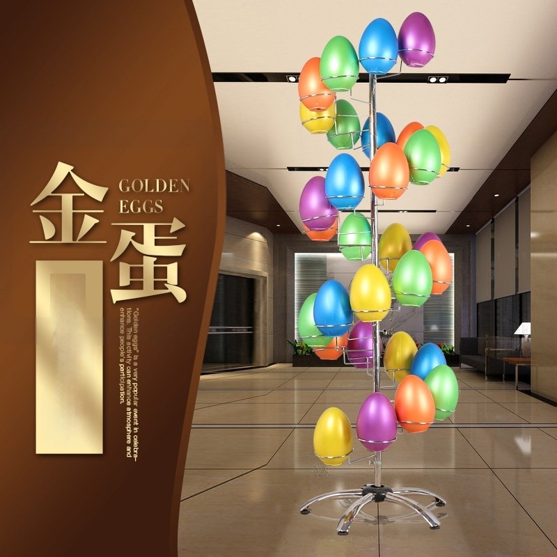 Suport pentru ouă aurii din oțel inoxidabil, trei etaje, pentru afișaj loterie – stil Japonez-Coreean – ambalaj cadou