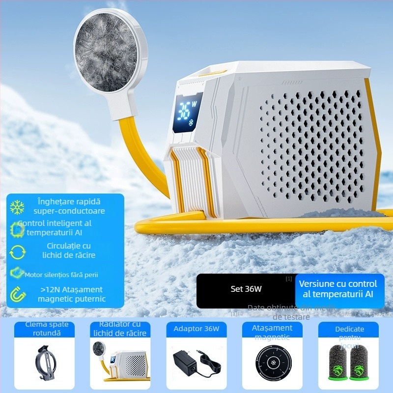 Răcitor magnetic AI pe bază de semiconductori pentru răcire rapidă, 36W răcitor de telefon cu răcire prin lichid, pentru streaming live și jocuri