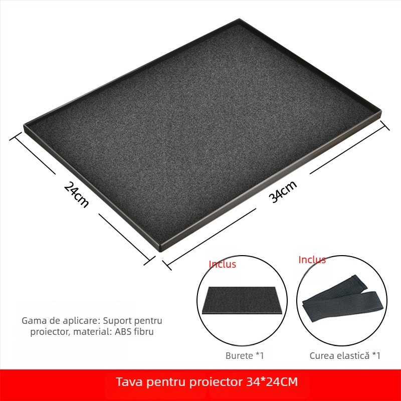 Suport metalic pentru proiector cu tavă universală, bază de podea telescopică, adaptor pentru trepied și raft de depozitare pentru proiector