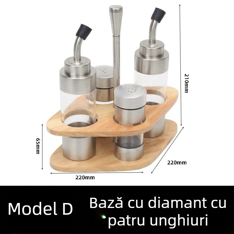 Set de recipiente pentru condimente din oțel inoxidabil pentru hoteluri și restaurante, cu recipient pentru ulei și borcăniță de sare